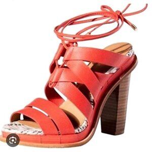 Calvin Klein Penelope Toscana strappy sandals in deep coral